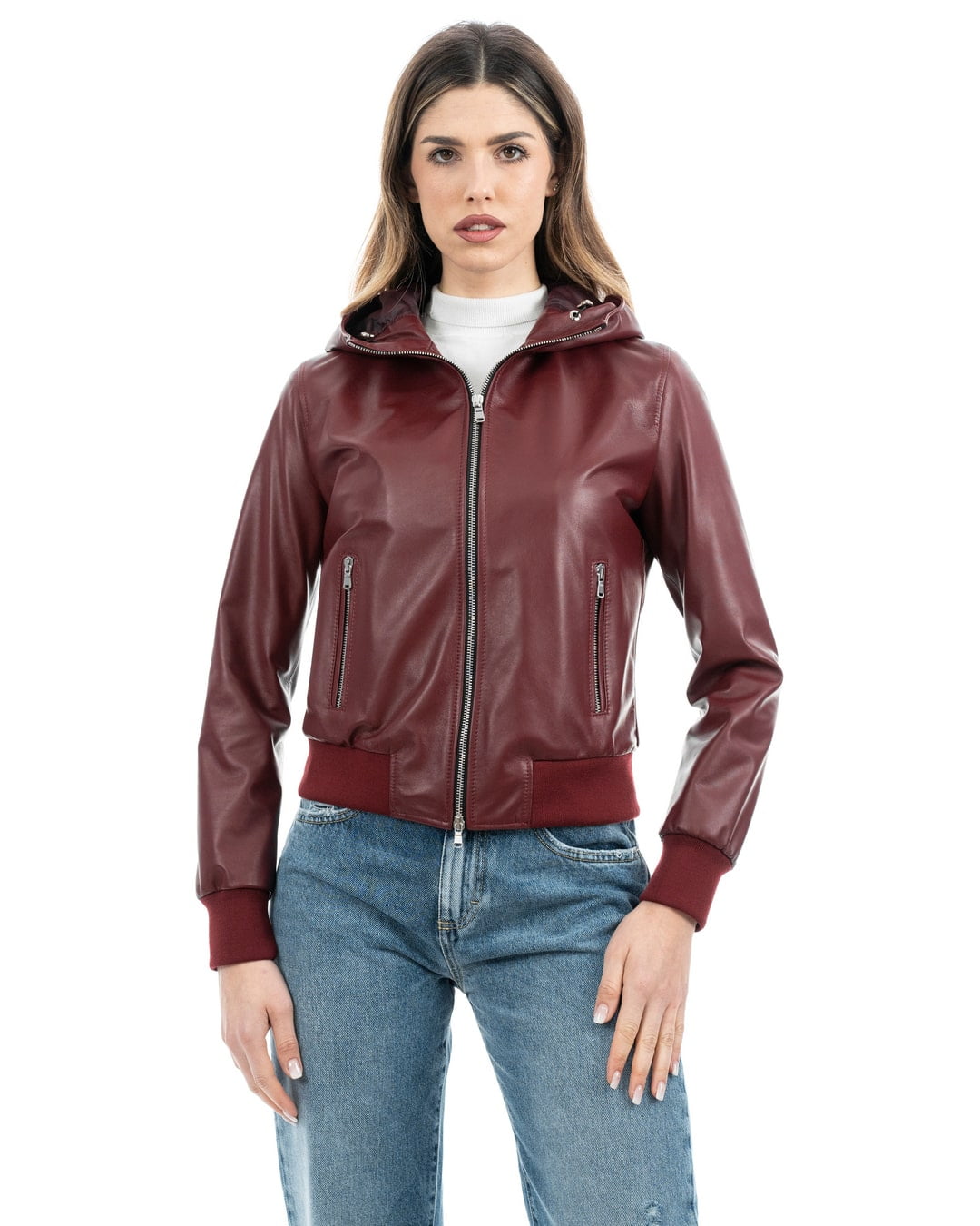 bomber jacket vera pelle womens leather jacket