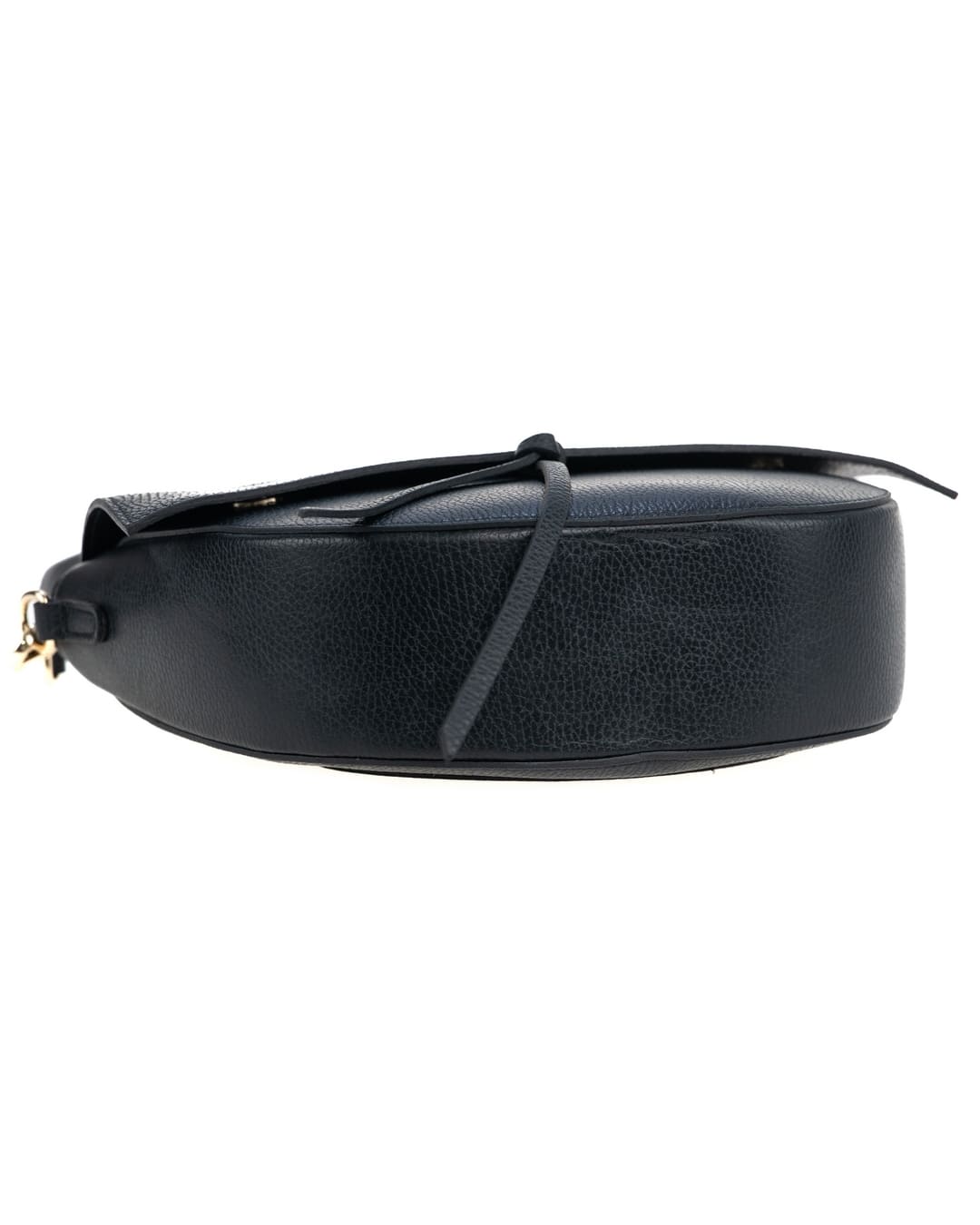 LUNA Borsa a spalla in vera pelle martellata nero con tracolla