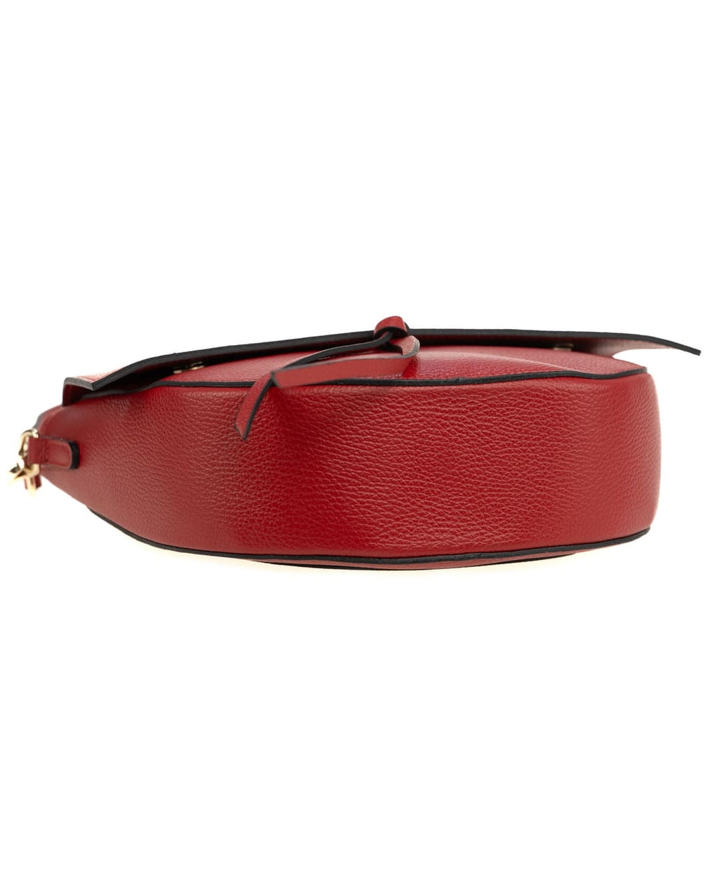 LUNA Borsa a spalla in vera pelle martellata rosso con tracolla