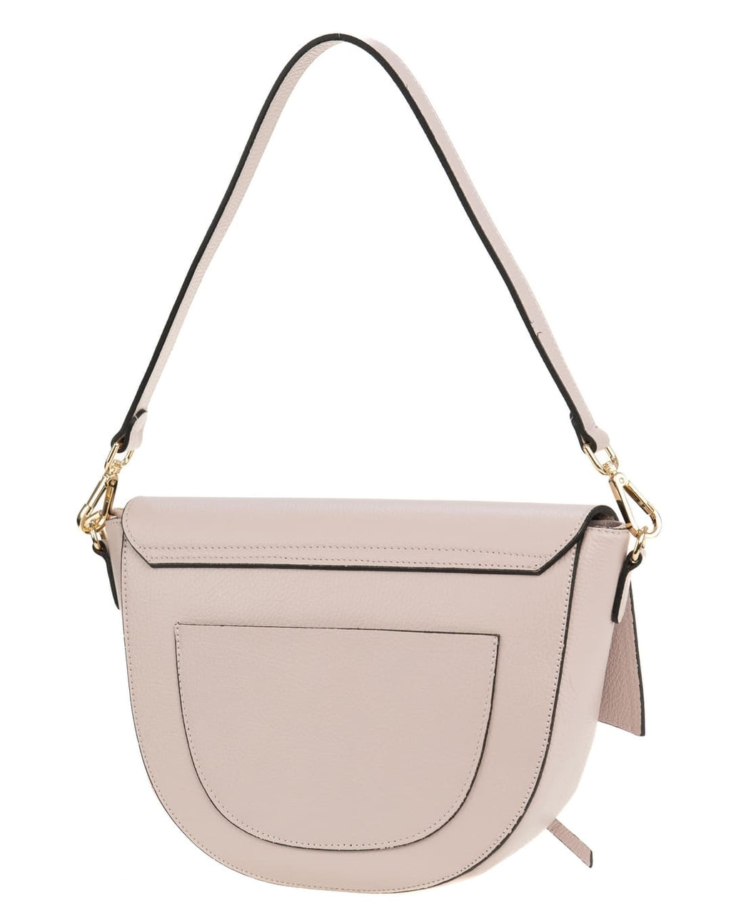 LUNA Borsa a spalla in vera pelle martellata rosa cipria con tracolla