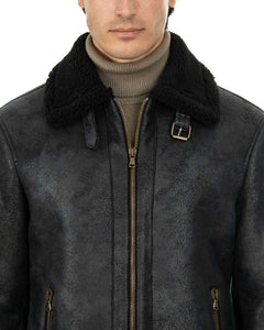 AVIATORE Bomber da uomo nero Shearling Style