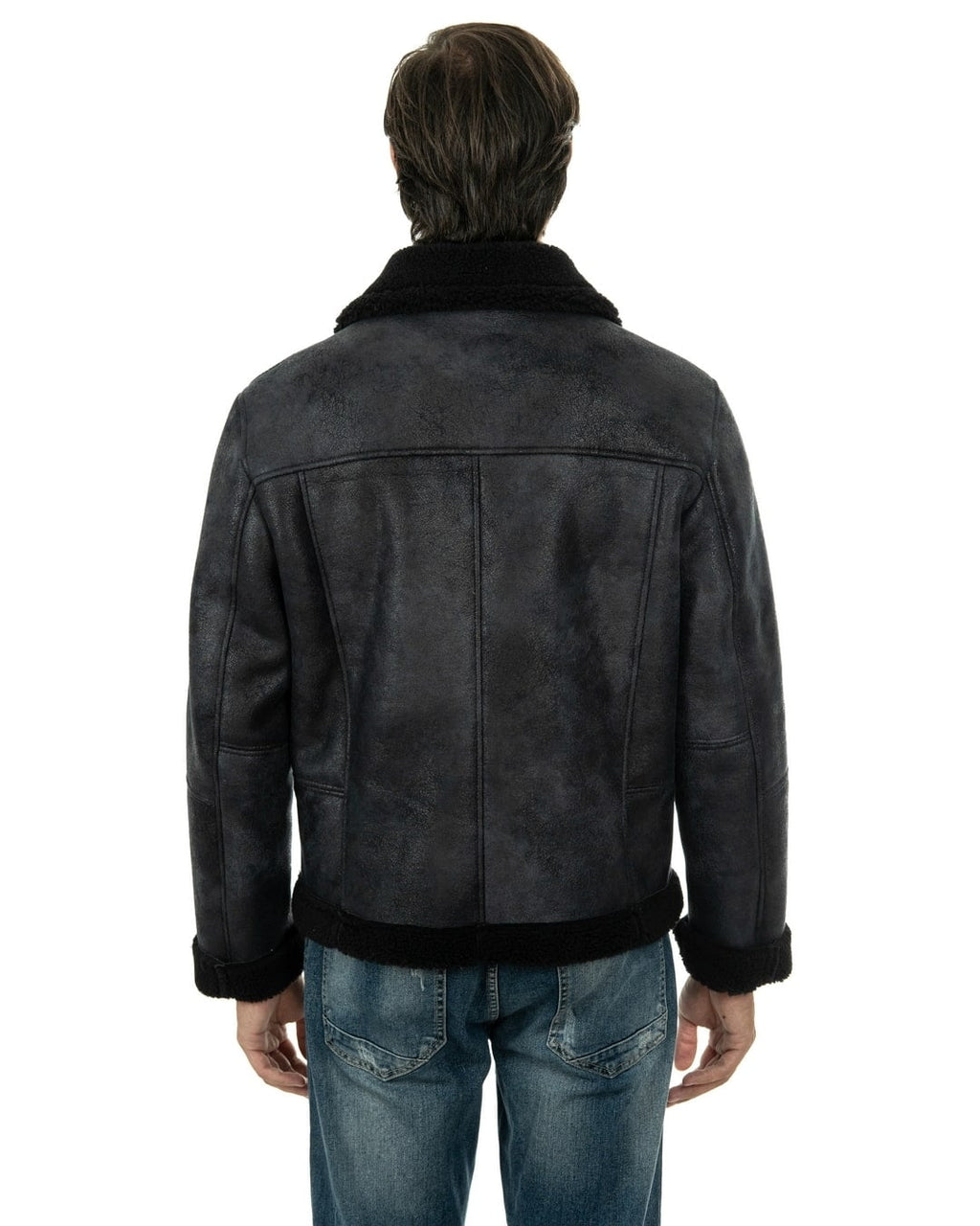 AVIATORE Bomber da uomo nero Shearling Style
