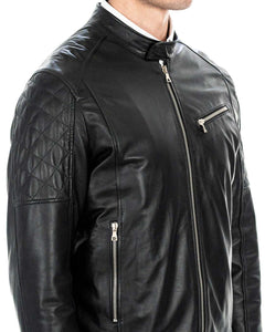 JACK Giacca Biker da uomo in vera pelle nero