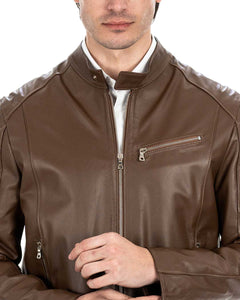 JACK Giacca Biker da uomo in vera pelle cuoio