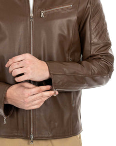 JACK Giacca Biker da uomo in vera pelle cuoio