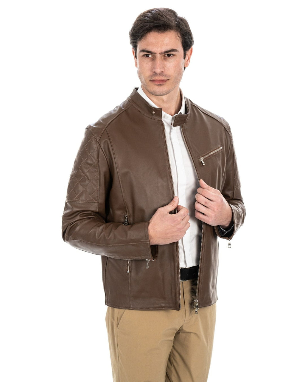 JACK Giacca Biker da uomo in vera pelle cuoio