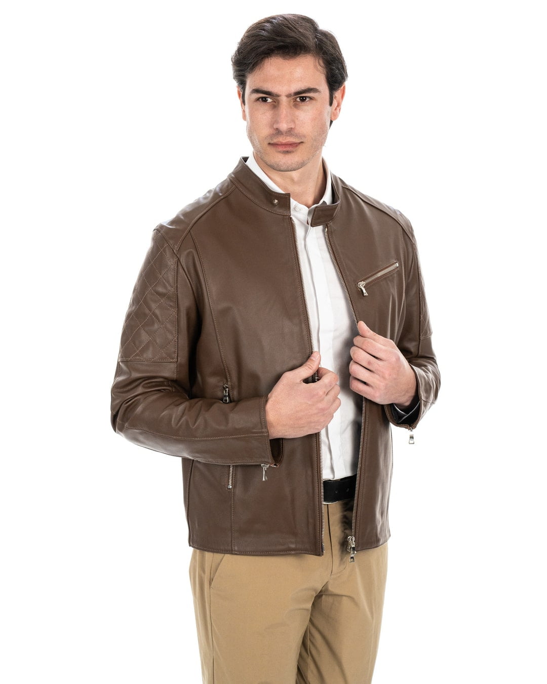 JACK Giacca Biker da uomo in vera pelle cuoio