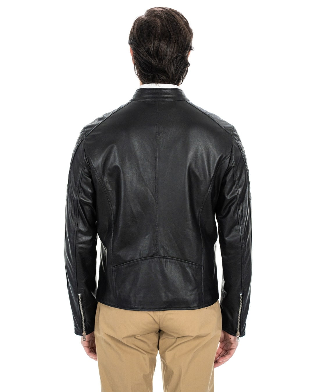 JACK Giacca Biker da uomo in vera pelle nero