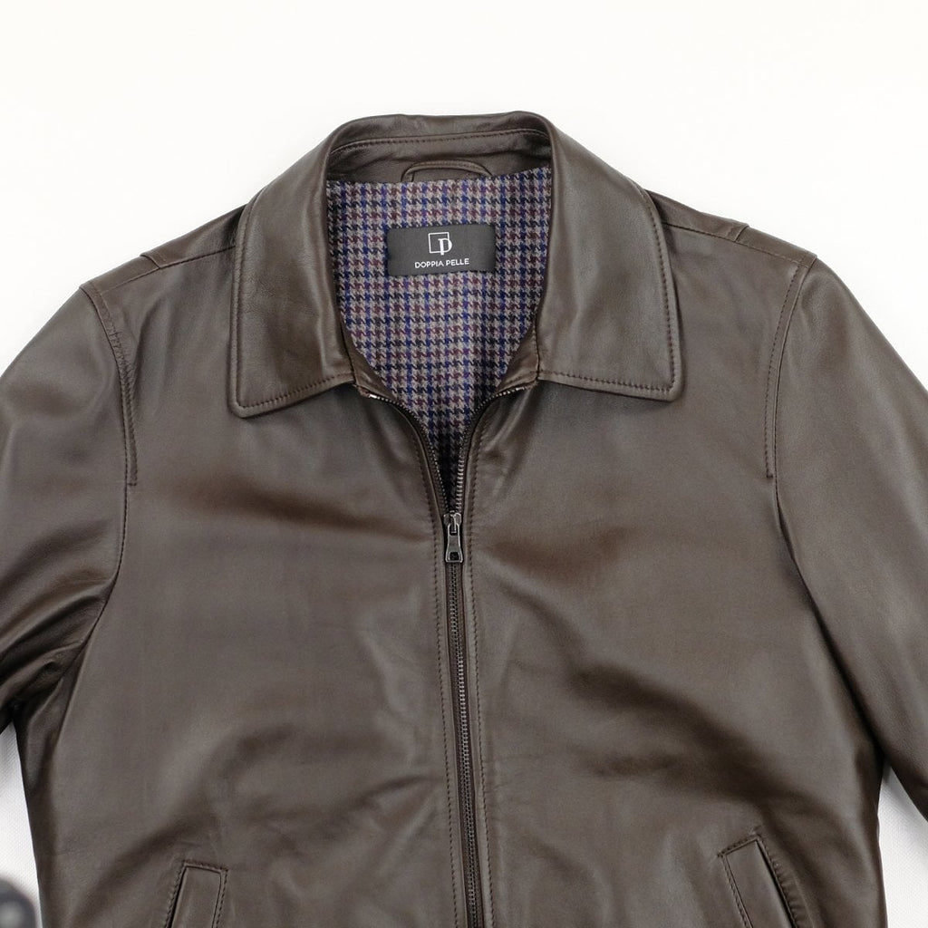 RON Giacca Biker da uomo in vera pelle marrone