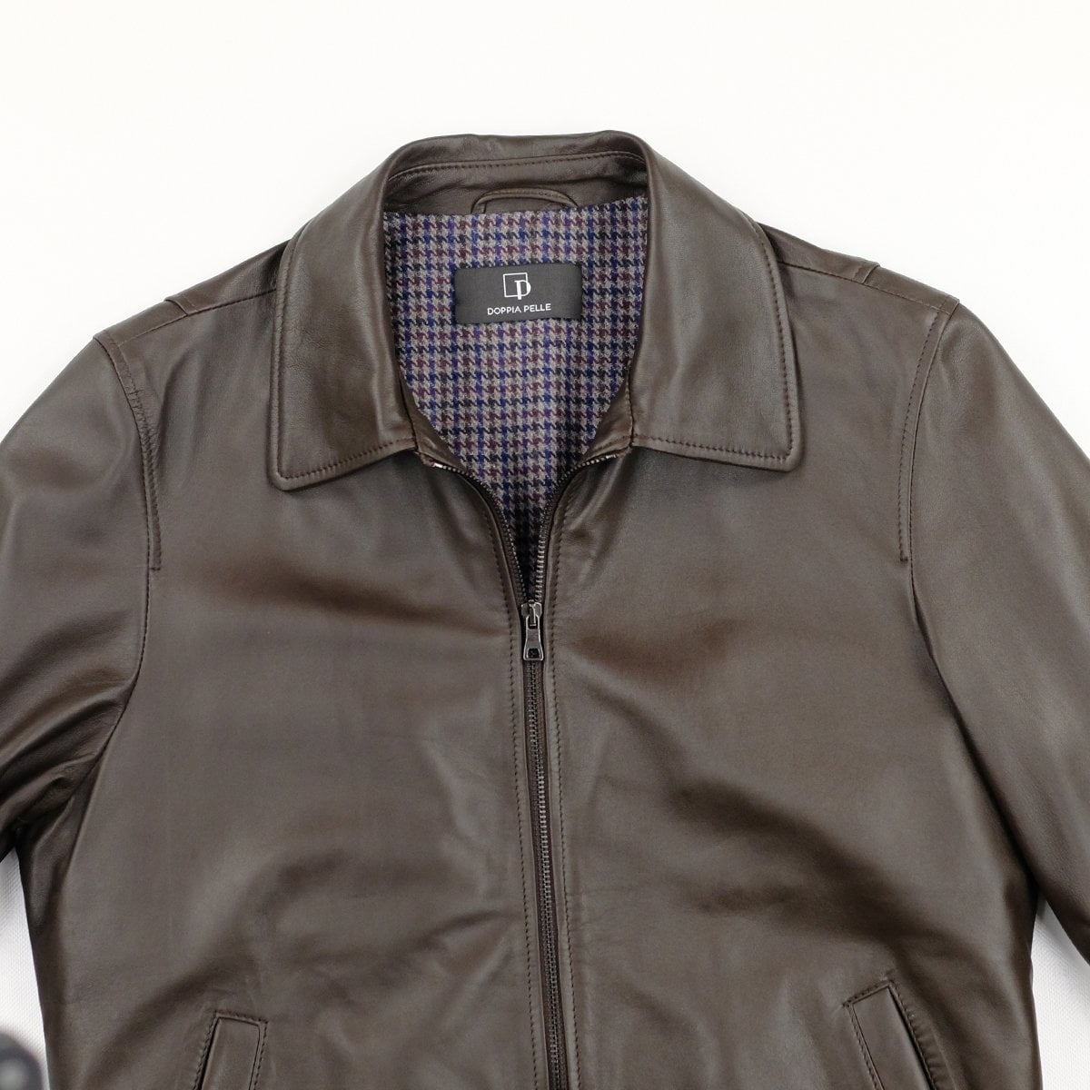 RON Giacca Biker da uomo in vera pelle marrone