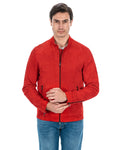 Giacca Biker da uomo in vera pelle scamosciata rosso
