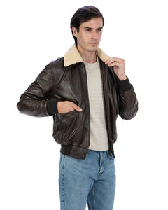 MAVERICK SH Giubbotto Aviatore Top Gun da uomo in vera pelle T. Moro effetto anticato