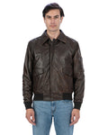 MAVERICK Giubbotto Aviatore Top Gun da uomo in vera pelle T. Moro effetto anticato