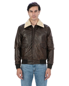 MAVERICK SH Giubbotto Aviatore Top Gun da uomo in vera pelle T. Moro effetto anticato