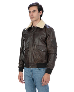 MAVERICK SH Giubbotto Aviatore Top Gun da uomo in vera pelle T. Moro effetto anticato