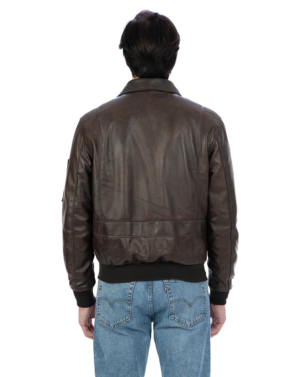 MAVERICK Giubbotto Aviatore Top Gun da uomo in vera pelle T. Moro effetto anticato
