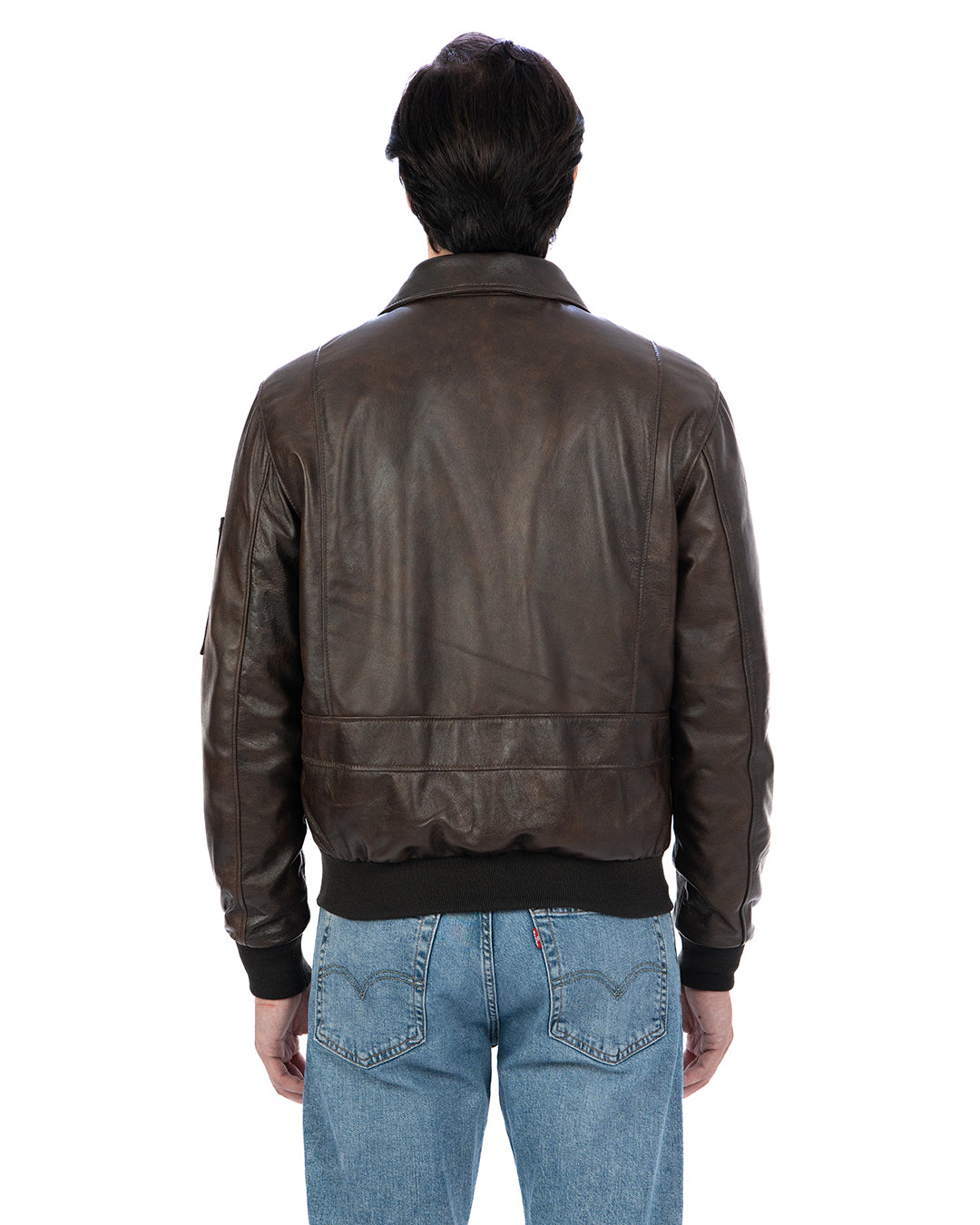 MAVERICK Giubbotto Aviatore Top Gun da uomo in vera pelle T. Moro effetto anticato