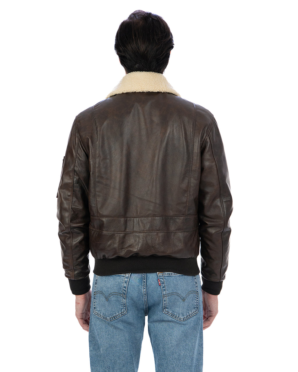 MAVERICK SH Giubbotto Aviatore Top Gun da uomo in vera pelle T. Moro effetto anticato
