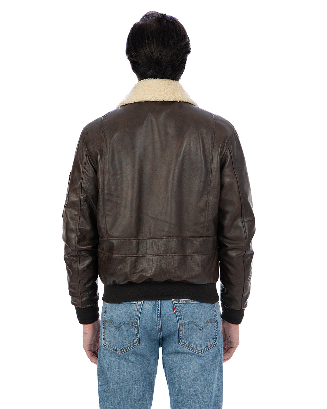 MAVERICK SH Giubbotto Aviatore Top Gun da uomo in vera pelle T. Moro effetto anticato