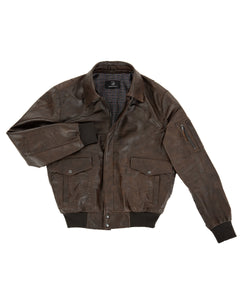 MAVERICK Giubbotto Aviatore Top Gun da uomo in vera pelle T. Moro effetto anticato