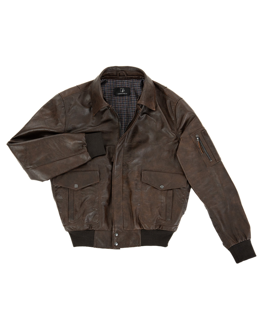 MAVERICK Giubbotto Aviatore Top Gun da uomo in vera pelle T. Moro effetto anticato