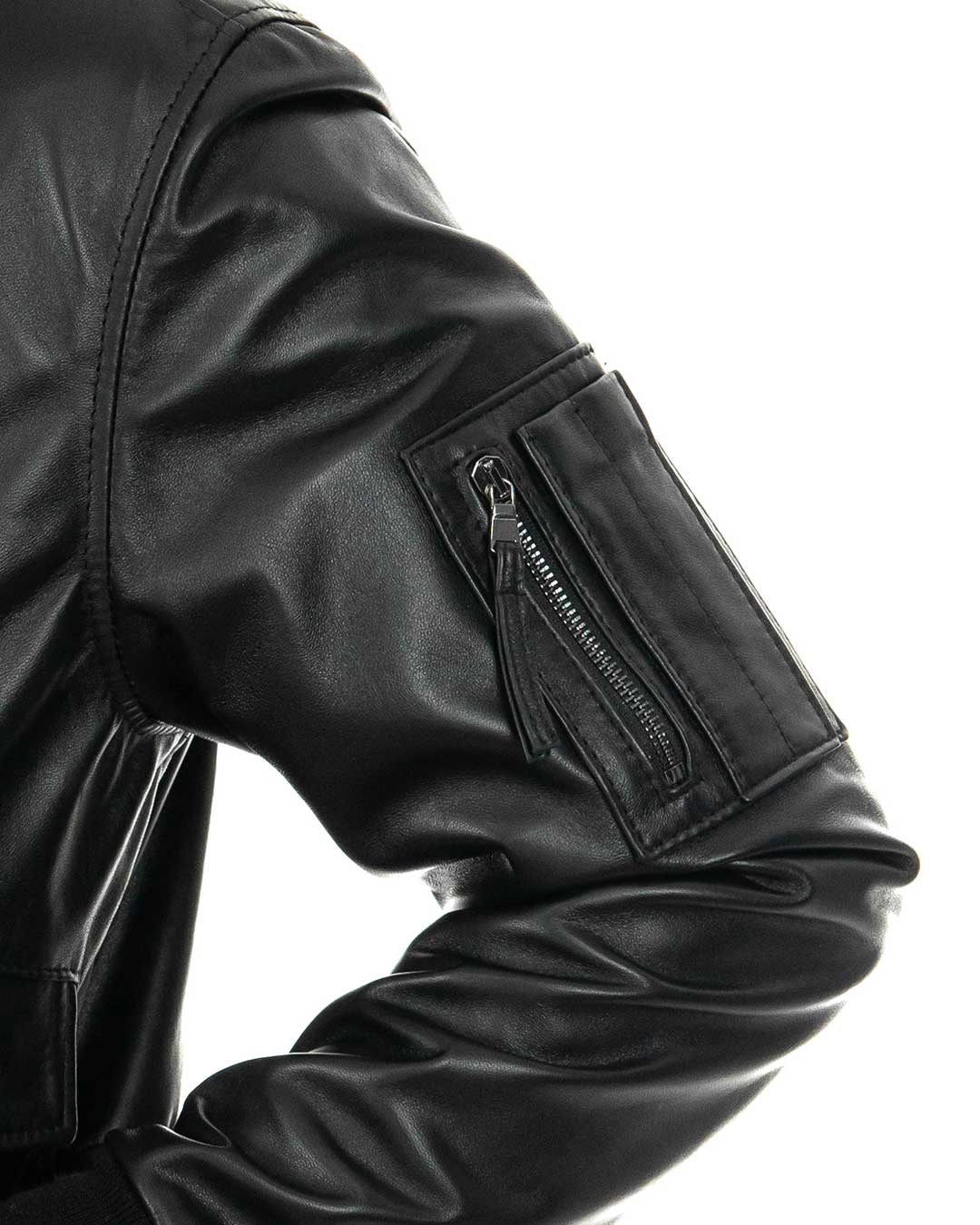 MAVERICK Giubbotto Aviatore Top Gun da uomo in vera pelle nero