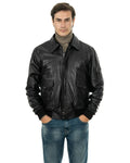 Giubbotto Aviatore Top Gun da uomo in vera pelle nero