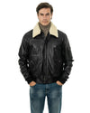 MAVERICK SH - Men's genuine leather Top Gun aviator jacket black