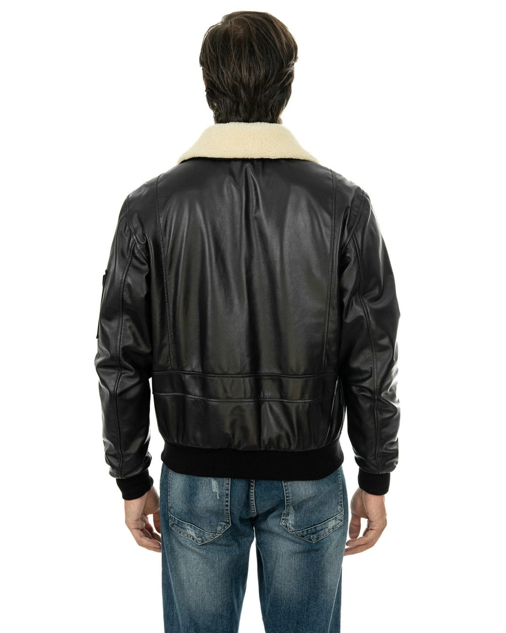 MAVERICK SH Giubbotto Aviatore Top Gun da uomo in vera pelle nero