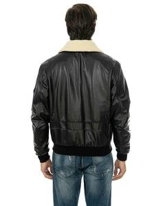 MAVERICK SH Giubbotto Aviatore Top Gun da uomo in vera pelle nero