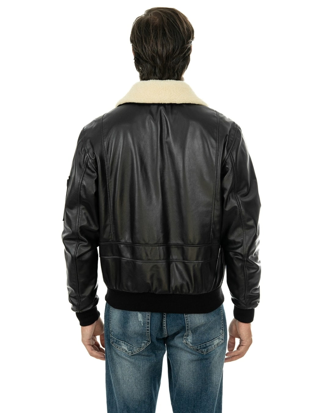 MAVERICK SH Giubbotto Aviatore Top Gun da uomo in vera pelle nero