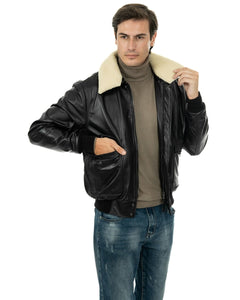 MAVERICK SH Giubbotto Aviatore Top Gun da uomo in vera pelle nero