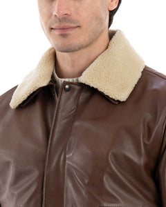 MAVERICK SH Giubbotto Aviatore Top Gun da uomo in vera pelle cuoio effetto tamponato