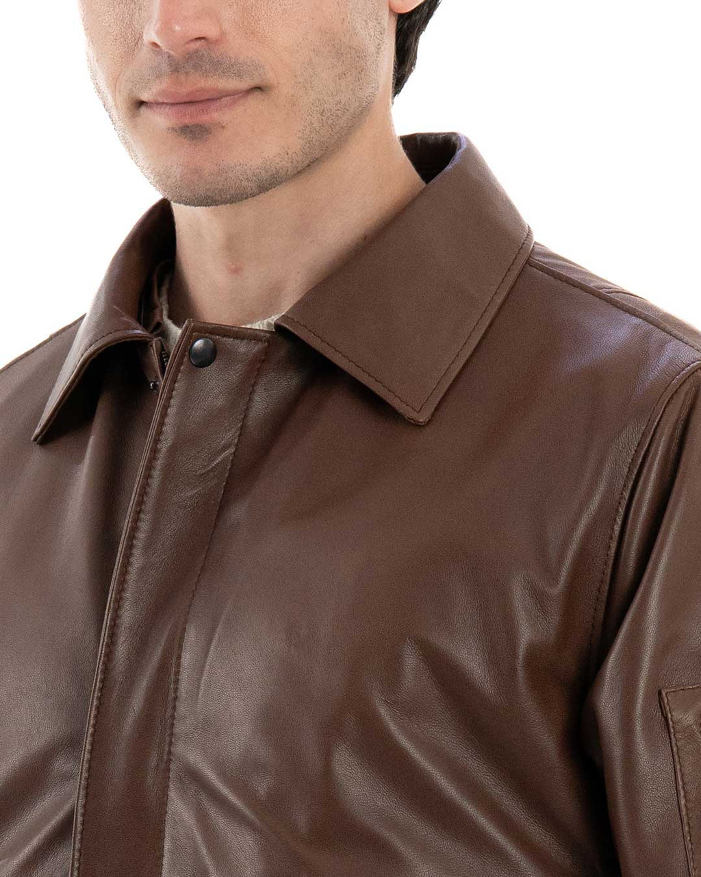 MAVERICK Giubbotto Aviatore Top Gun da uomo in vera pelle cuoio effetto tamponato
