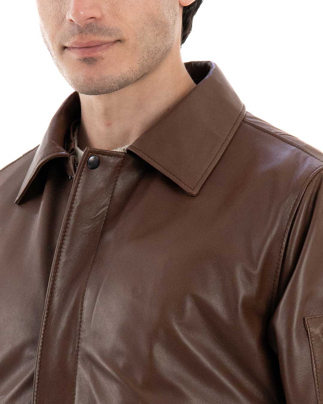 MAVERICK Giubbotto Aviatore Top Gun da uomo in vera pelle cuoio effetto tamponato
