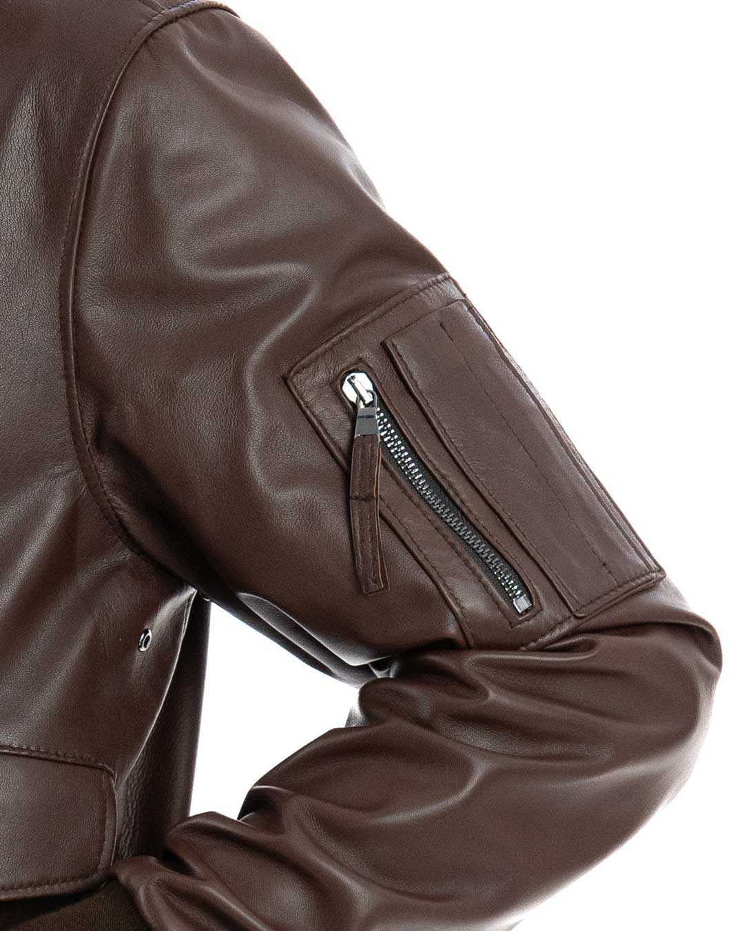 MAVERICK SH Giubbotto Aviatore Top Gun da uomo in vera pelle marrone effetto tamponato