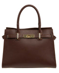 CELINE Borsa a mano in vera pelle martellata colore cioccolato con tracolla