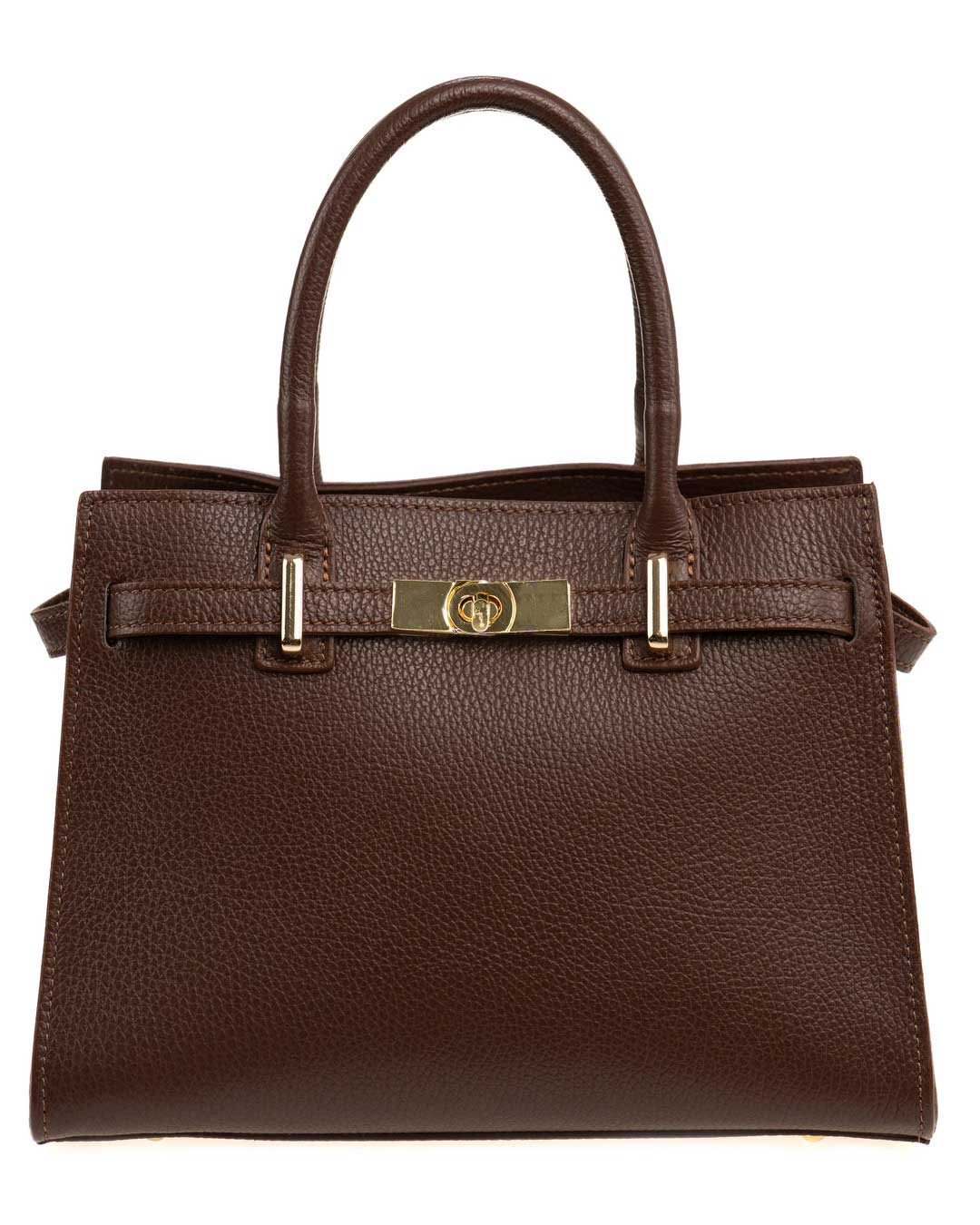 CELINE Borsa a mano in vera pelle martellata colore cioccolato con tracolla