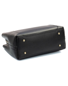 MARGOT Borsa a spalla in vera pelle martellata colore nero con tracolla