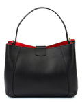 MARGOT Borsa a spalla in vera pelle martellata colore nero con tracolla