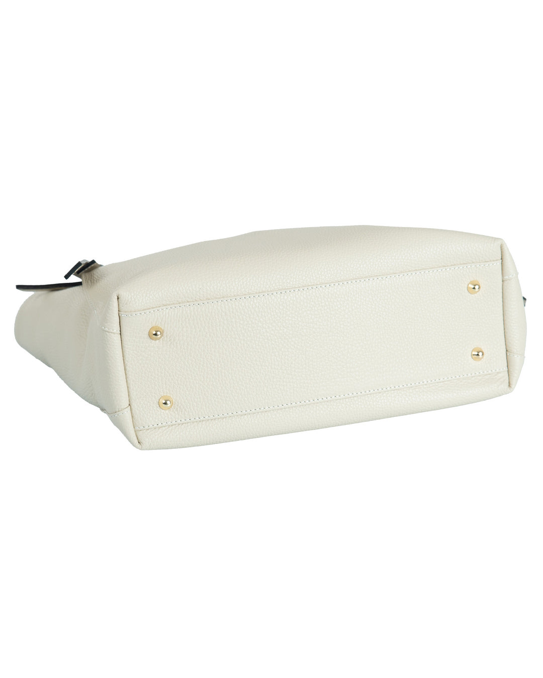 MELISSA Borsa a spalla in vera pelle martellata colore beige con manici regolabili