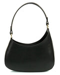 DAFNE Borsa hobo a spalla in vera pelle saffiano colore nero con tracolla