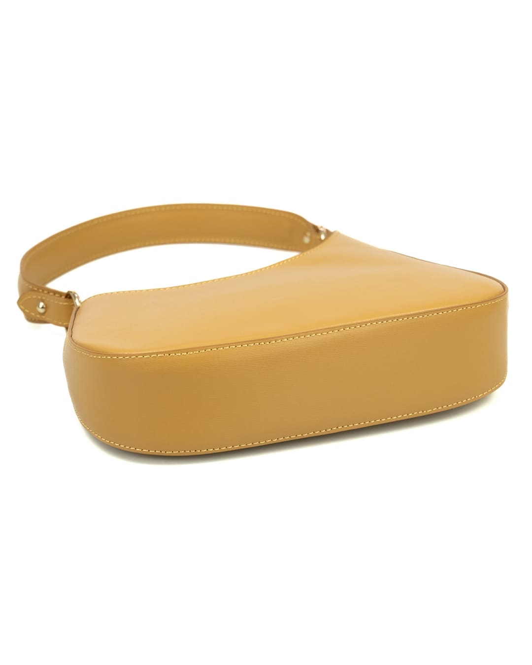 DAFNE Borsa hobo a spalla in vera pelle saffiano colore senape con tracolla