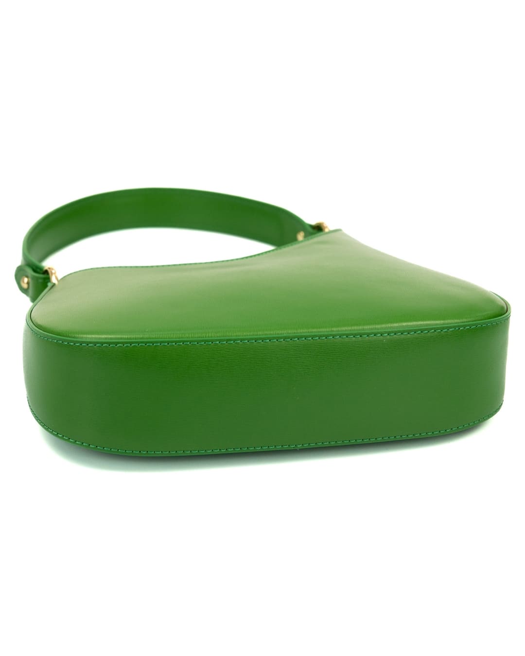 DAFNE Borsa hobo a spalla in vera pelle saffiano colore verde con tracolla