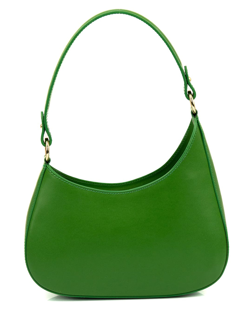 DAFNE Borsa hobo a spalla in vera pelle saffiano colore verde con tracolla