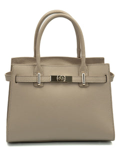 CELINE Borsa a mano in vera pelle martellata colore taupe con tracolla