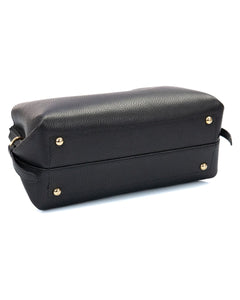 AURA Borsa a mano in vera pelle martellata colore nero con tracolla