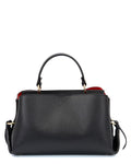 AURA Borsa a mano in vera pelle martellata colore nero con tracolla