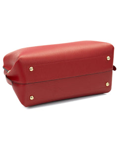 AURA Borsa a mano in vera pelle martellata colore rosso con tracolla