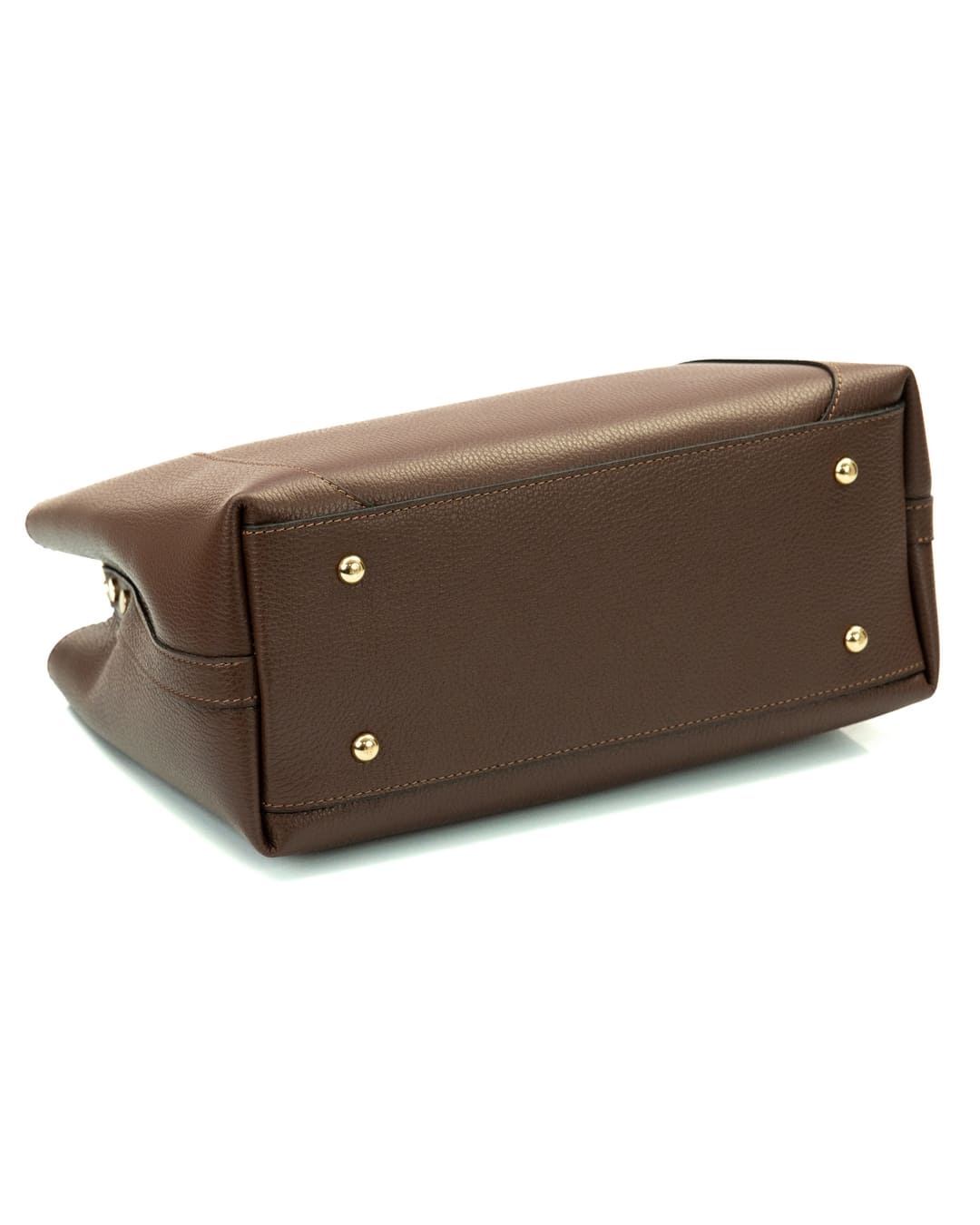 MARGOT Borsa a spalla in vera pelle martellata colore cioccolato con tracolla
